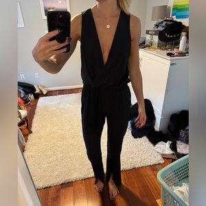Amanda Uprichard Black Sleeveless Jumpsuit